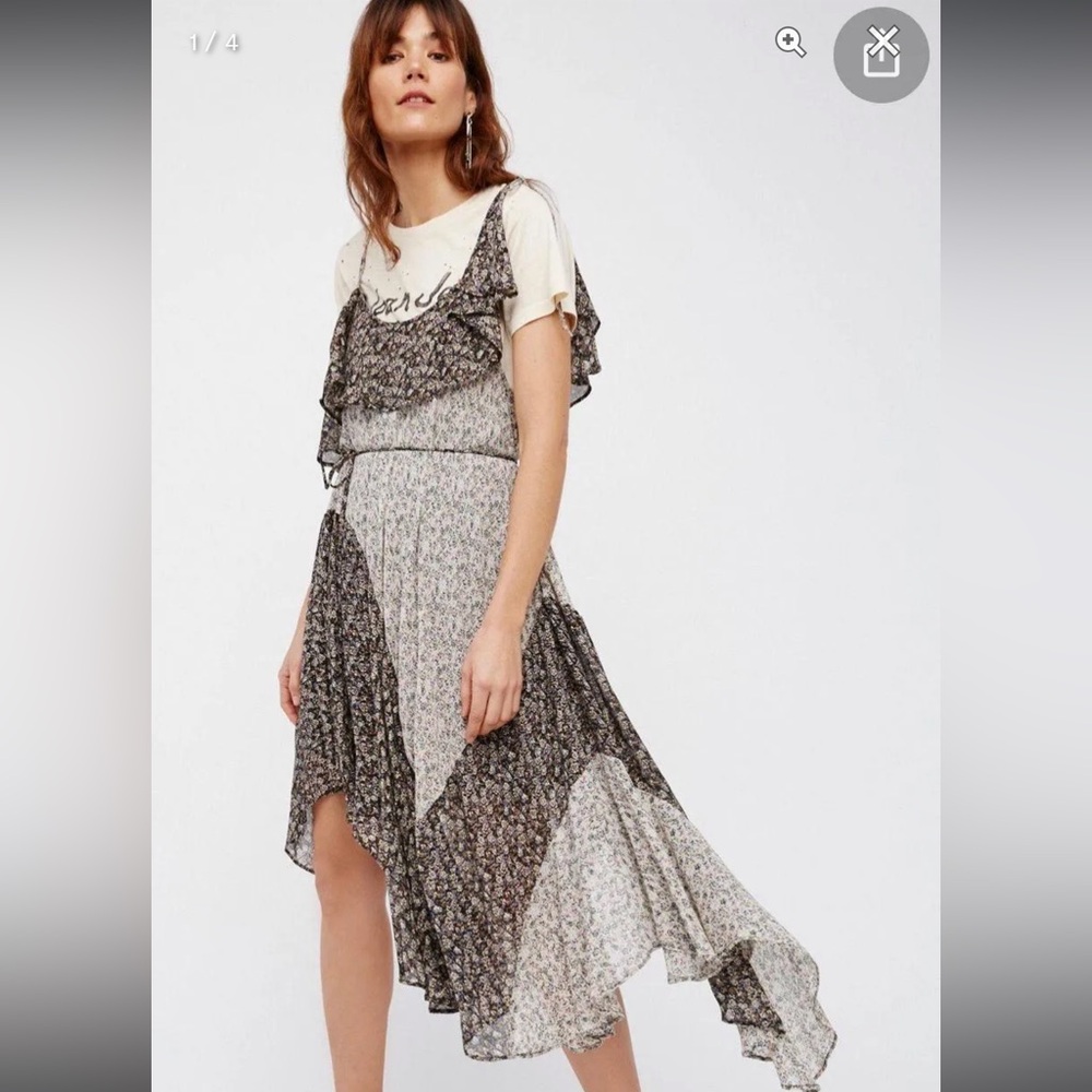 Free People Flower Patchwork Dress Medium